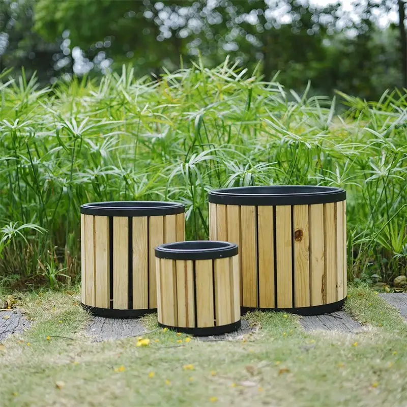 Caixa de metal para plantadores de jardim ao ar livre com pernas para ervas e legumes, vaso para plantas e flores, ervas ao ar livre do Vietnã