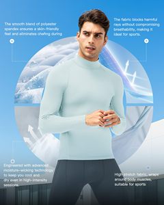 Men Running Compression Shirt MMA Rash Guard Turtle Neck <b>Long</b> <b>Sleeve</b> Athletic <b>Base</b> <b>Layer</b> Rash Guard For Gym Training Cycling Top - Product Image 5