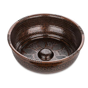 Cuenco de cobre tradicional para baño turco, cuenco de cobre para pedicura, cuenco para remojar los pies, procedente de la India. - Product Image 3