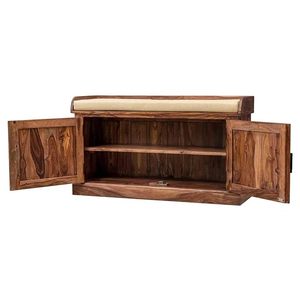 Zapatero de madera de Sheesham con puerta, organizador de zapatos de madera, estantería, mueble de entrada a prueba de polvo para sala de estar/hogar - Product Image 5