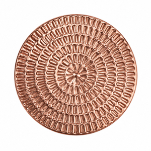 Handmade Pure Copper Coaster Luxury Embossed Round Metallic Drink <b>Mat</b> Eco-Friendly Insulation Table Pad for Hotel Restaurant <b>Bar</b> - Product Image 1