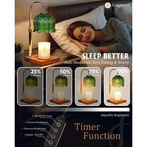 Lampada Scaldacandele Verde Regolabile in Altezza con Timer e Dimmer, Regalo Unico per Donne per Compleanni e San Valentino - Product Image 3