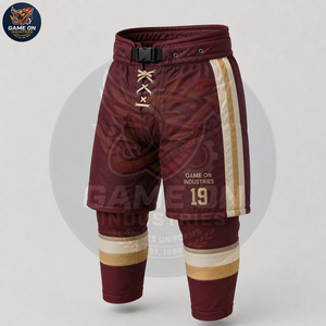 2026 Breathable Sportswear Sublimated Hockey Apparel Vintage Maroon Ice Hockey Jersey And Pants Set Custom Team Uniform - Product Image 5