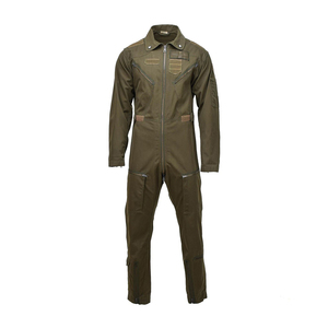 Green Flight Suit Workwear Pilot Coverall Full Zipper Utility Jumpsuit <b>Men's</b> Tactical <b>Overalls</b> - Product Image 1