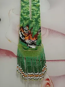 Collier vintage unique en perles de tigre | Chunky | Ethnique | Tribal | Collier | Unique | Collier pour femme africaine, pour les talentueuses, avec boucles d'oreilles - Product Image 6