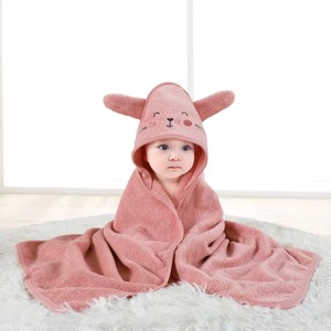 Toalla con Capucha de Algodón Rosa para Bebé, Diseño de Conejo de Dibujos Animados, Toalla con Capucha para Recién Nacidos y Niños, Suave para la Piel - Product Image 1