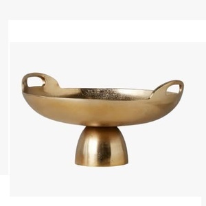 Cuenco de Pedestal Dorado en Forma de Barco, Plato Ovalado de Metal para Frutas y Centro de Mesa - Product Image 6
