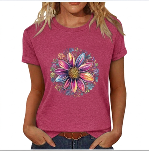 Servicio OEM, Logotipo Personalizado, Camisetas de Verano para Mujer, Cuello Redondo, Antiarrugas, Transpirables, Diseño Sólido, Manga Corta, Corte Regular - Product Image 3
