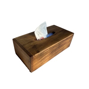 Caja de pañuelos de madera moderna, forma rectangular, de pie, para decoración del hogar, oficina, baño, soporte para toallitas secas - Product Image 5