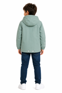 Veste coupe-vent à capuche pour enfants Livster, veste légère à fermeture éclair pour garçons, veste d'extérieur résistante à l'eau, parka décontractée à capuche coupe-vent - Product Image 3