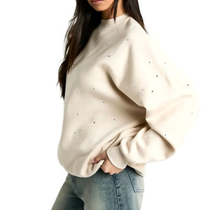 Sudadera de Mujer con Pedrería, Superventas, Mezcla de Algodón Suave, Estilo Casual para Uso Diario - Product Image 1