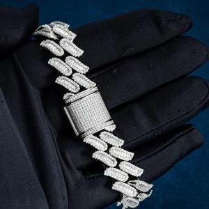 Luxury VVS Moissanite Diamond Baguette Cut Channel Setting 925 Sterling Silver Party wear Wrist Wear Bracelet For <b>Men</b> Women - Product Image 3