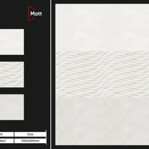 Azulejos de cerámica mate premium de 30x60 cm, diseñados para espacios de vida funcionales, que ofrecen una apariencia de textura limpia y duradera. - Product Image 1