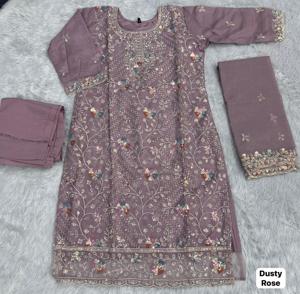 Readymade Pakistani Suit Organza Silk with Heavy Embroidery work And Sequence work Buy Direct From Supplier At Bulk - Product Image 5
