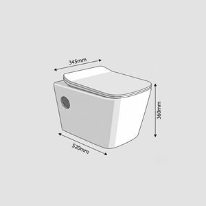 Inodoro de Pared de Cerámica Moderno de Una Pieza ALTO con Sifón en P para Uso en Hoteles y Hospitales - Product Image 3