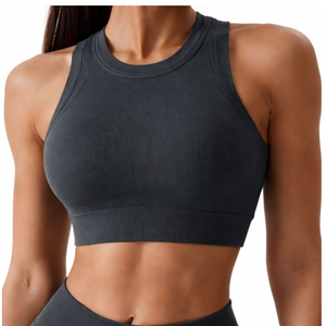 Nuevo Diseño, Conjuntos de Yoga Personalizados para Mujer, 2 Piezas, Transpirables, de Nailon Sólido con Estampado, Cuello Redondo, Logotipo Frontal, Ropa de Gimnasio, Cintura Elástica - Product Image 4
