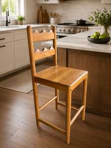 Solid Wood Frame Luxury Design Eco-Friendly Kitchen <b>Bar</b> <b>Stool</b> Customized Shape - Product Image 1