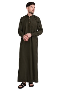 Thobe / Thawb Venta caliente Hombres Thobe Diseño simple Manga larga Thobe Abaya Islámico Musulmán Tradicional Hombres - Product Image 5