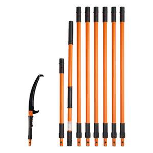 Manual Pole Saw 4.46-26.4ft <b>Extendable</b> <b>Tree</b> <b>Pruner</b> Sharp 65Mn Steel Blade Lightweight Fiberglass Handle Two Double-Hook Saws for - Product Image 1