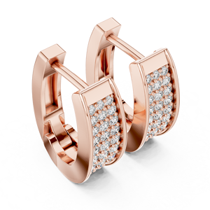 Pendientes de Aro Redondos de Plata de Ley 925 con Baño de Oro Rosa de 18K y Circonitas Multicapa, Estilo Bali, Lujosos para Mujer - Product Image 5