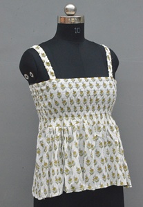Indian Handmade 100% Cotton Breathable Women's Mini Dress Sleeveless Summer Wear <b>Natural</b> Waistline Woven Digital Printed Floral - Product Image 3