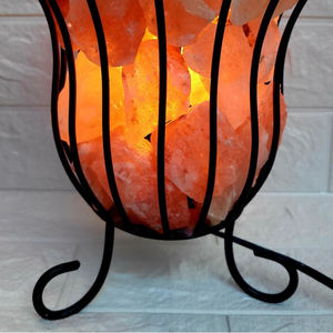 Lámpara Decorativa de Sal Rosa del Himalaya, Cesta de Hierro Tallada a Mano, Estilo Cuenco de Sal Natural, Imitación de Arte Antiguo - Product Image 3