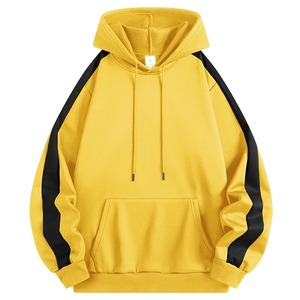 เสื้อฮู้ดสีเหลืองสำหรับผู้ชาย ทรงปกติ สีพื้น สวมใส่สบายๆ สำหรับฤดูใบไม้ร่วง ระบายอากาศได้ดี ผลิตจากผ้าโพลีเอสเตอร์ถักแบบเฟรนช์เทอร์รี่ มีกระเป๋า รุ่น 2027 - Product Image 3