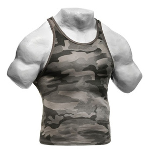 Men's Casual Camo Printed Tank <b>Top</b> 100% Cotton Quick Dry Breathable Sportswear Pullover <b>Sleeveless</b> Design - Product Image 1