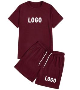 ออกแบบโลโก้ตามสั่ง ชุดเซ็ตเสื้อยืดกางเกงขาสั้นผ้าฝ้าย 100% ระบายอากาศได้ดี สไตล์สตรีทแวร์ ชุดสองชิ้น แฟชั่นผู้ชายแนวอเมริกัน รับผลิตแบบ OEM ชุดเข้าชุดสำหรับฤดูร้อน - Product Image 2