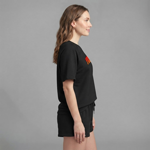 Fashionable Solid black color Women's twin <b>set</b> Breathable 100% Cotton Regular Fit Streetwear Comfortable ladies 2 Piece <b>set</b> - Product Image 5