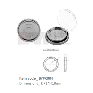 Compact transparent personnalisable vide pour poudre pressée, fond de teint, blush, bronzer et contour - Product Image 1