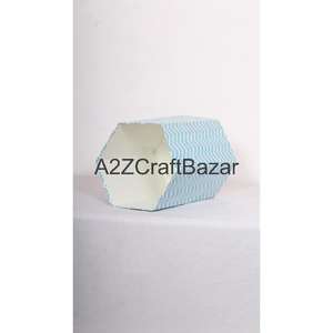 Poubelle élégante hexagonale pliable en carton de papier recyclé fait main, à ouverture supérieure, imprimée, pour usage intérieur/extérieur, bureau - Product Image 5