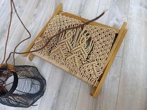 Soporte de Macramé para Libros, Plegable, de Madera, Decoración para Rincón de Lectura, Estilo Boho, Cesta de Almacenamiento para Libros, para Sala de Estar u Oficina - Product Image 6