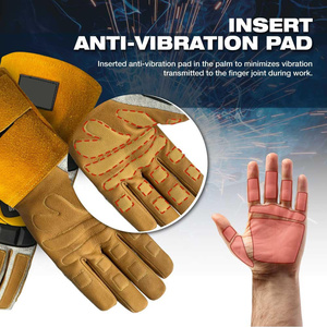 Gants de travail en cuir de chèvre et croûte de vache pour hommes, avec logo personnalisé, certifiés CE, haute qualité, pour soudage TIG - Product Image 6