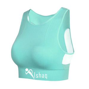 Women's Seamless <b>Racerback</b> Sports <b>Bra</b> Scoop Neck Cut-Out Design Medium Support Yoga Wear White Solid Color - Product Image 4