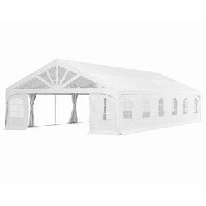 Tendone per Feste in Poliestere Bianco Resistente 5,9m x 11,9m, Grande Tenda Parasole per Matrimoni, Feste ed Eventi, Barbecue - Product Image 1