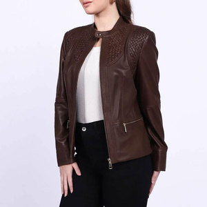 New Fashion Genuine Leather Coat Women Cropped Leather Jacket Bomber Wholesale Custom Logo New Fashionable High Quality Wear - Product Image 3