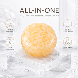Jabón Facial 4 en 1 con Glutatión y Enzimas, Desmaquillante, Limpieza Profunda, Exfoliante e Iluminador - Product Image 1