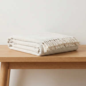 Manta de Algodón con Flecos, Estilo Casual, Minimalista, Tejida, Decoración Rústica para el Hogar - Product Image 5