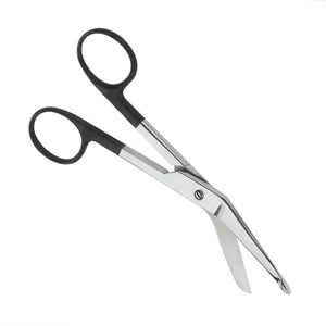 Ciseaux à pansements en acier à 6 lames courbées avec manche noir, à action manuelle, pour une utilisation chirurgicale et médicale de précision par Grip Surgical - Product Image 5