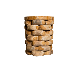 ARTERRA Luxury Teak Pebble <b>Stacking</b> <b>Stool</b> Rustic Handcrafted Modern Natural Texture Sturdy Craftsmanship Eco-Friendly Villa - Product Image 2