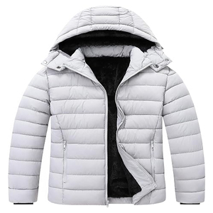 Premium Mens Lightweight Padded <b>Waterproof</b> Breathable Eco-Friendly Quick Dry Anti-Bacterial Windproof Hooded PU Fabric Jacket - Product Image 1