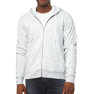 Sudadera con capucha unisex de invierno para hombre, de peso pesado, con cremallera completa, forro polar, logotipo personalizado, 100% algodón, lisa, talla grande, estilo urbano, 320g - Product Image 2