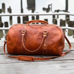Bolsa de Deporte Unisex de Cuero Genuino Grueso, Marca Mukhab, Nueva, de Alta Calidad, con Cierre de Cremallera, Gran Capacidad, Ligera - Product Image 6