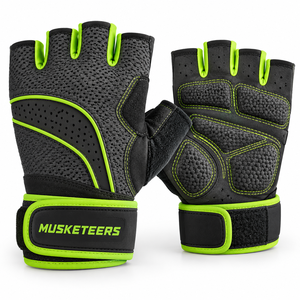 Guantes de Gimnasio con Diseño sin Dedos para Levantamiento de Pesas, Soporte para Muñeca y Palma, Antideslizantes - Product Image 3