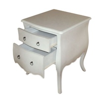 Table de chevet peinte en or Table de chevet en bois peinte en blanc conçue pour meubler des meubles de chambre minimalistes