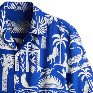 Camisa de Muselina de Manga Corta para Hombre, Corte Holgado, Ligera, Transpirable, Casual, con Botones al Frente, para Verano, Playa y Vacaciones - Product Image 5