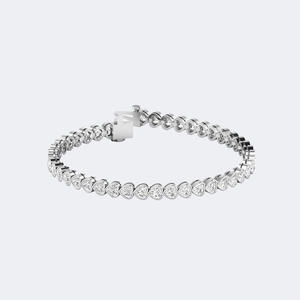 Pulsera de tenis con diamantes engastados en bisel en forma de corazón de 7.00 quilates de peso total - Product Image 2