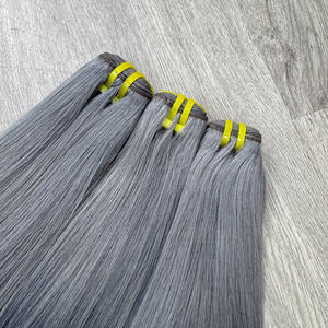Extensiones de cabello humano virgen de 100g de alta calidad, superhueso dibujado doble vietnamita recto para degradado gris, tejido de cabello - Product Image 6