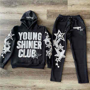 Ensemble de survêtement pour homme OEM Tech Fleece coupe classique, style Hip Hop, brodé et sérigraphié, 100% coton, comprenant un pantalon de survêtement et un sweat à capuche - Product Image 4